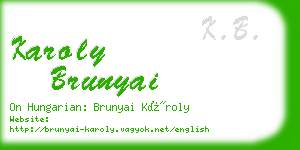 karoly brunyai business card